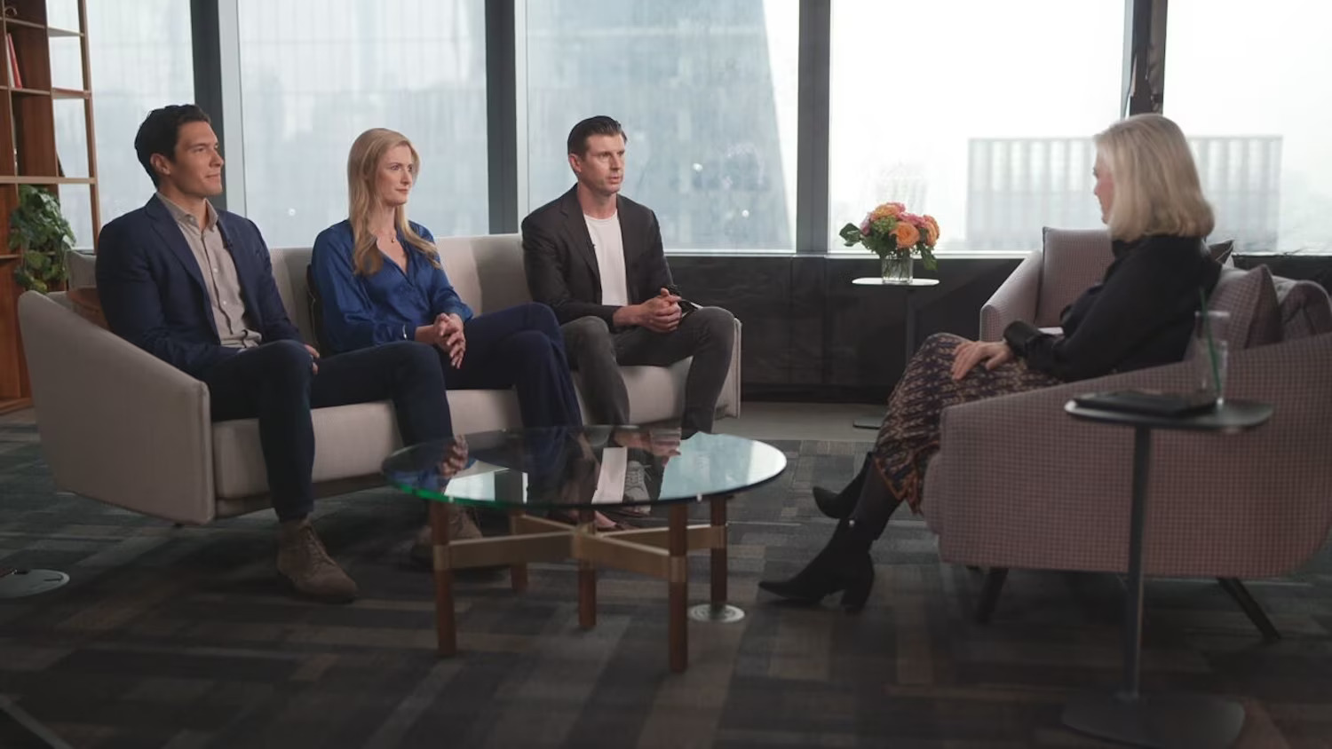 ABC News' Diane Sawyer speaks with Will Reeve, left, Alexandra Reeve, center, and Matthew Reeve about the documentary, "Super/Man: The Christopher Reeve Story."ABC News